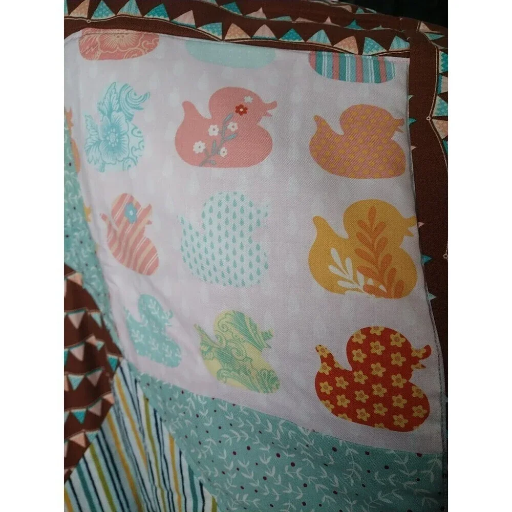 New Handmade Ducks Unisex Pinwheel Baby Blanket. 38.5